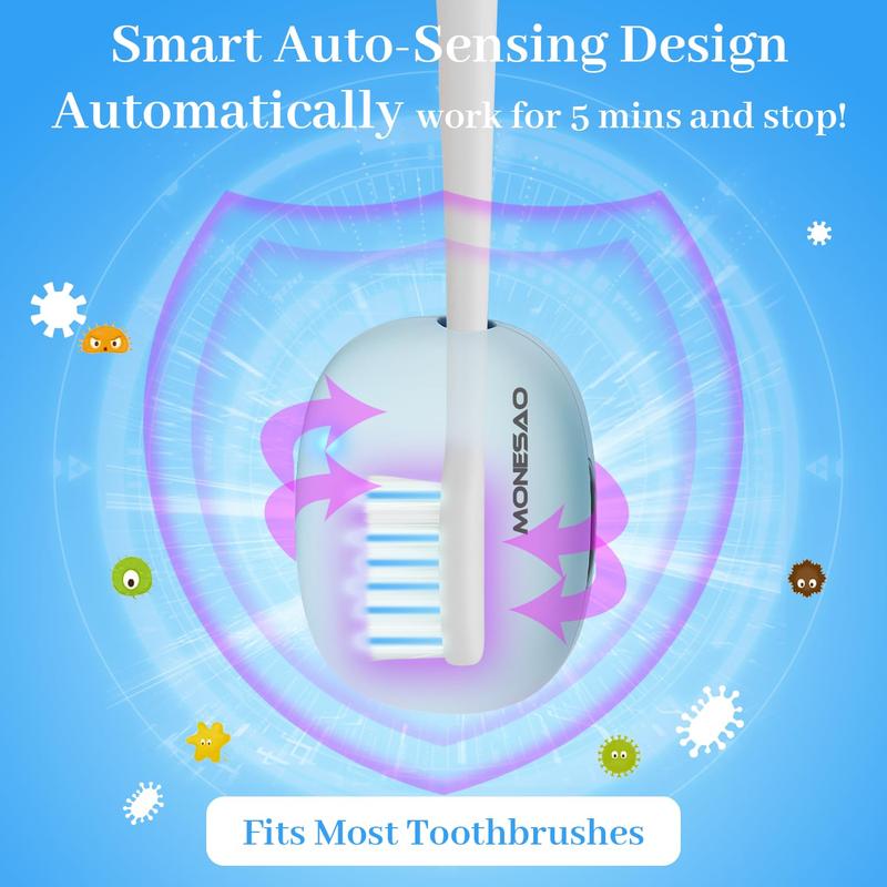 Portable Electric Toothbrush Sterilizer, Rechargeable Travel Smart Toothbrush Sterilizer, Toothbrush Cleaning Sterilizer for All Electric & Manual Toothbrushes, Christmas Gift