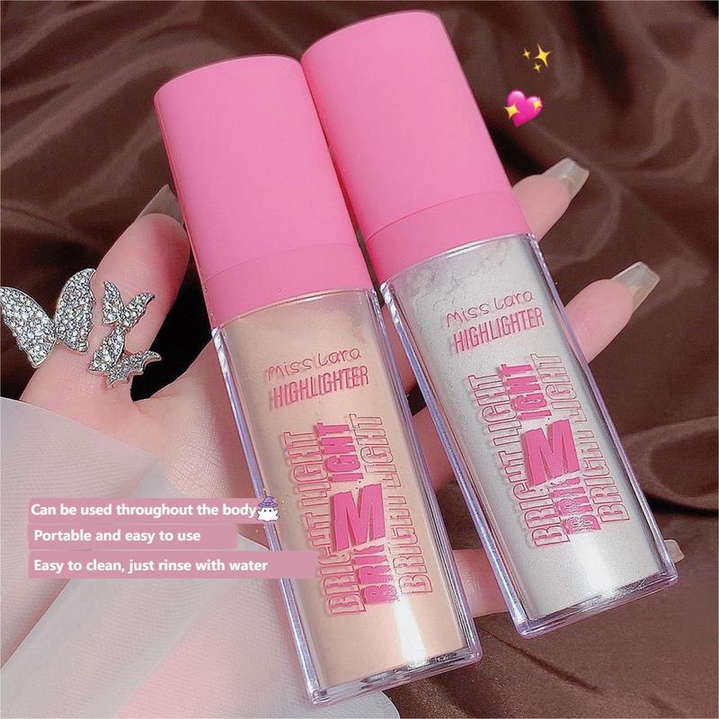 Long Lasting Highlighter Powder, 1 2 Counts Natural Shimmering Highlighter Powder, Facial Makeup Product for Women & Girls