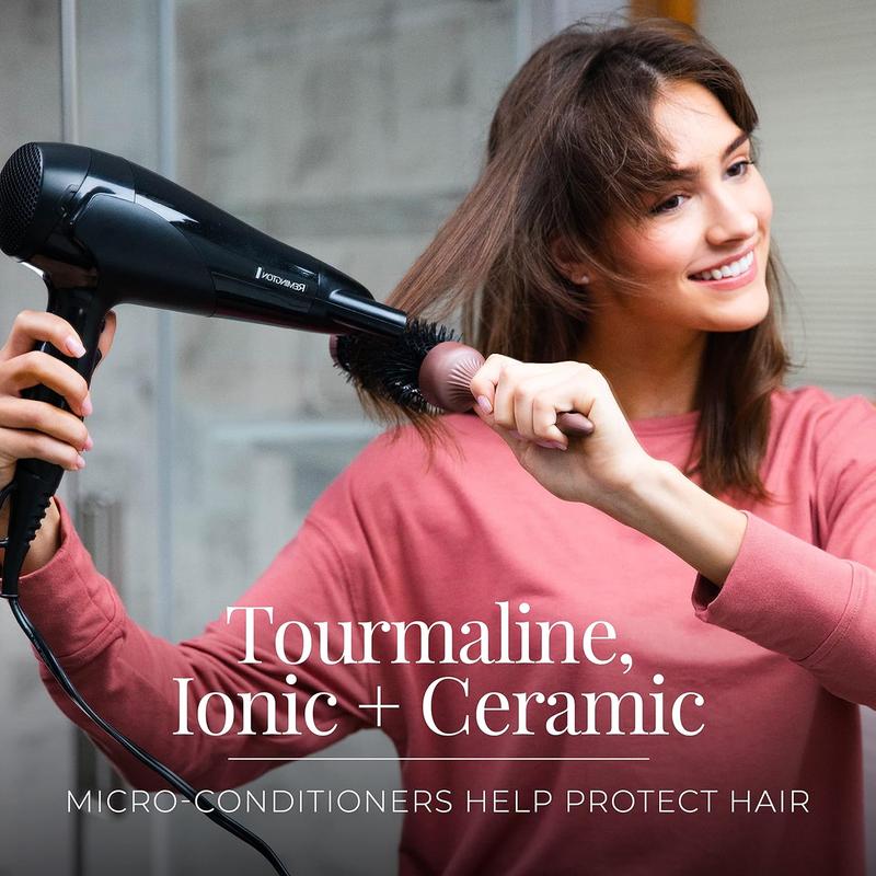 Remington Damage Protection Hair Dryer with Ceramic Ionic Tourmaline Technology, Black, Diffuser and Concentrator, 3 Piece Set