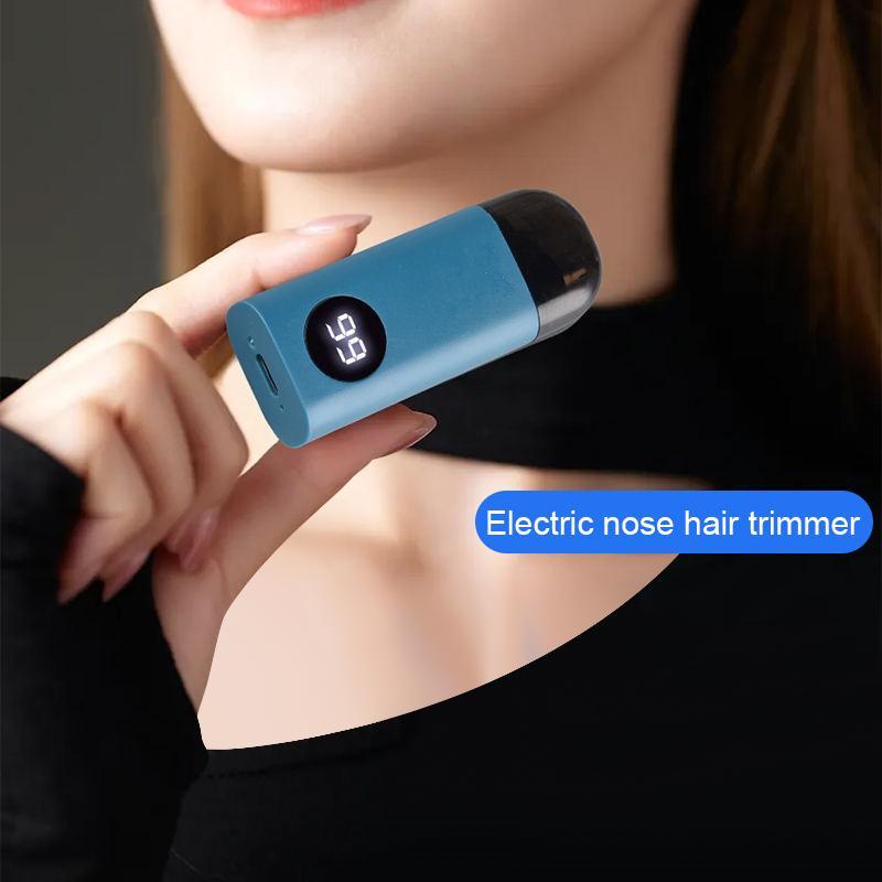 USB Rechargeable Electric Nose Hair Trimmer, Portable Waterproof Nose Hair Trimmer with Data Cable, Small Body Nose Hair Shaver for Men