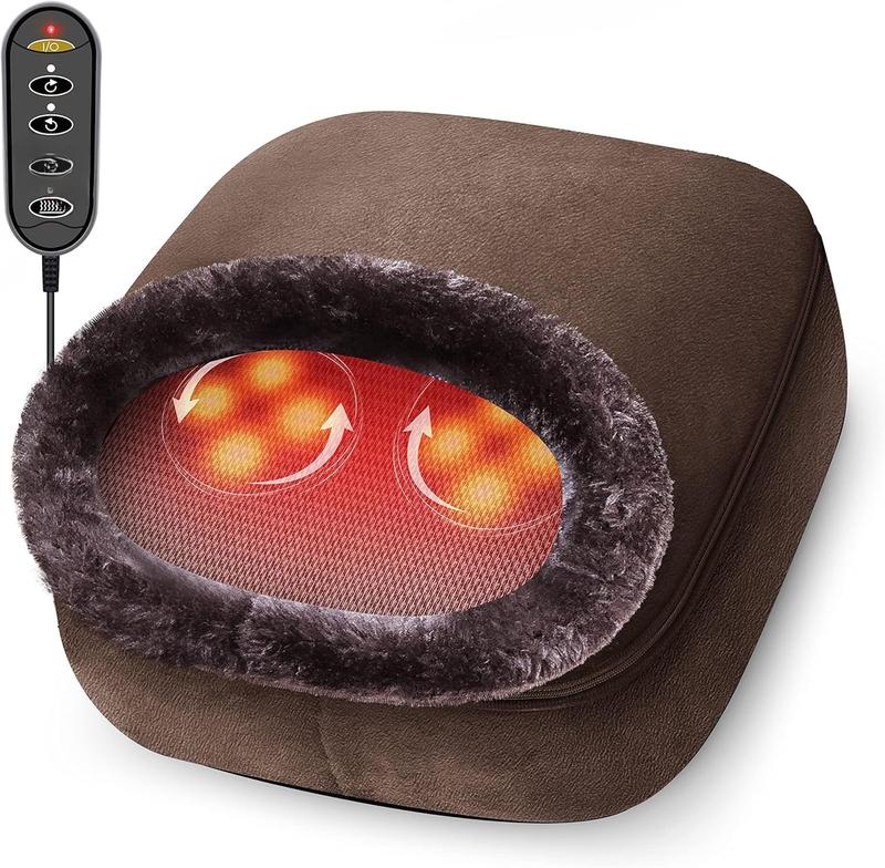 Shiatsu Foot Massager with Heat,Heated Feet Massager and Back Massager,Foot Warmer,Gifts for Men,Women,Feet Warmers Massager for Back Leg Foot,Washable Cover