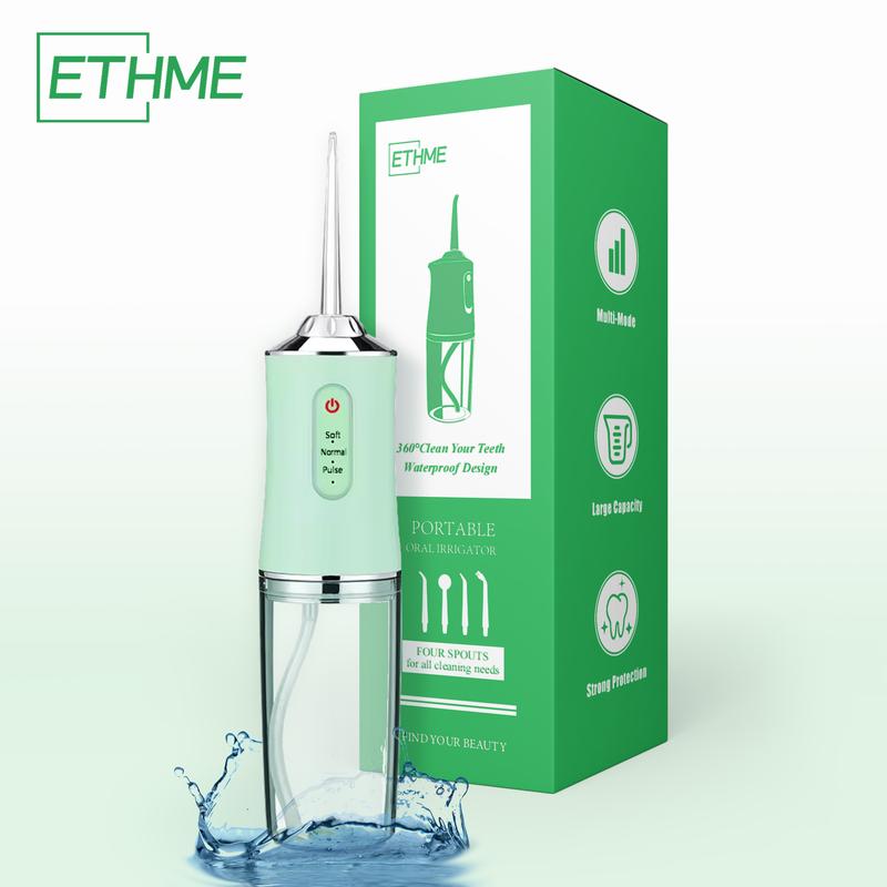 ETHME Time-Limited Christmas Gift Portable Burst Pink Water Flossers for Teeth Rechargeable Powerful Oral Irrigators Rinse Cordless Tooth Cleaning