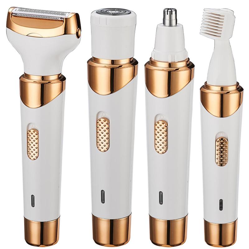 4 in 1 Electric Shaver, 1 Set Comfort USB Rechargeable Women's Hair Removal Tool, Body Shaver, Bikini Shaving System, Eyebrow Trimmer