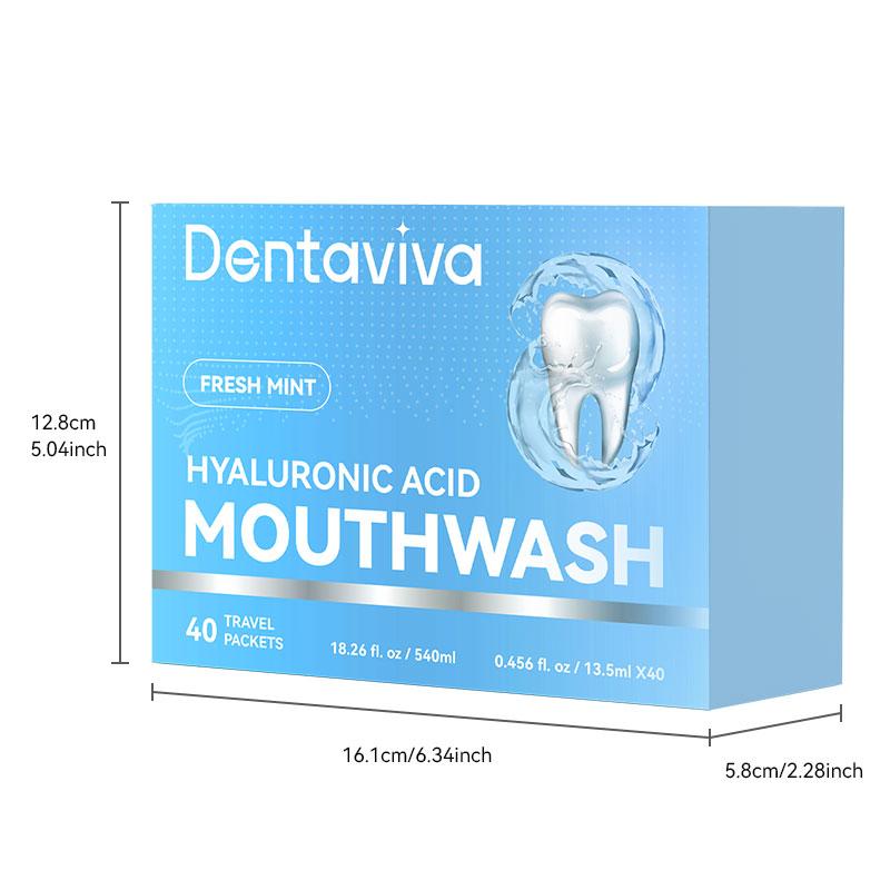 Dentaviva Hyaluronic Acid Mouthwash Oral Rinse for Fresh Breath, Healthy Gums,Plaque & Cavity Protection,40 Travel Packs Kids euthymol toothpaste