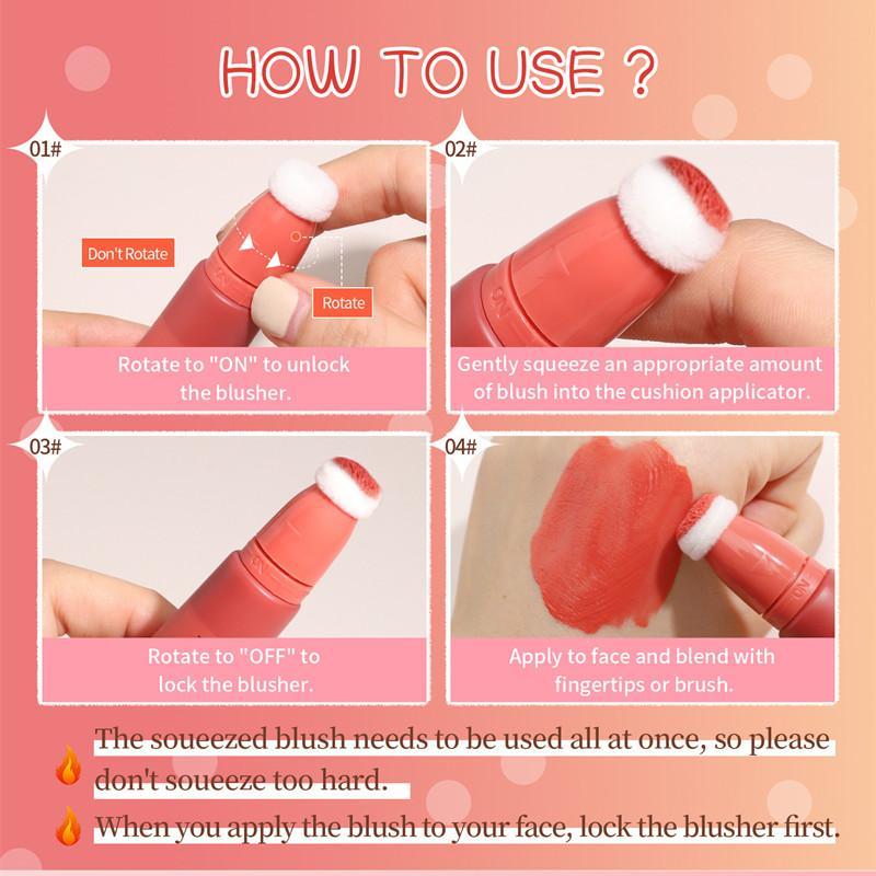 Long Lasting Liquid Blush, Moisturizing Non-fading Natural Lightweight Blush, Silky Smooth Blusher for Daily Makeup, Portable Makeup Product Suitable for Women and Girls