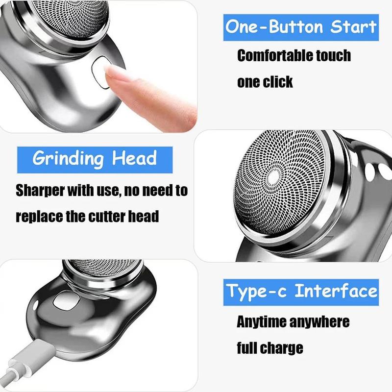 USB Rechargeable Electric Shaver for Men, Portable Mini Razor, Easy To Use Shaver for Travel and Family, Suitable for All Skin Types