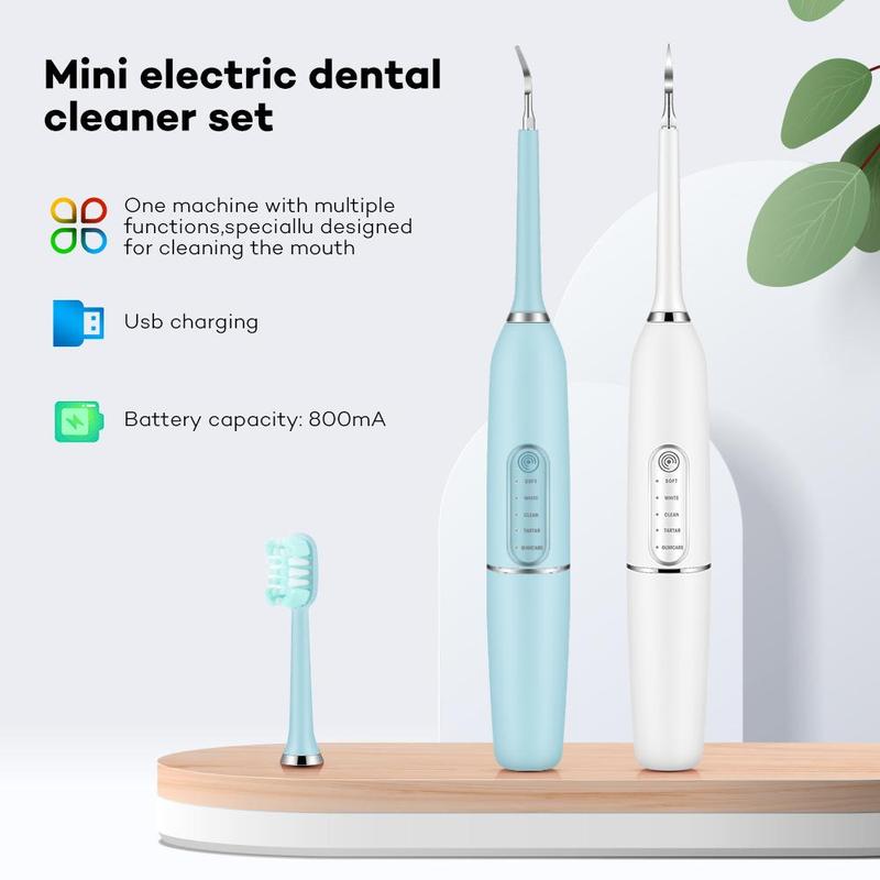 Electric Dental Care Set, 1 Set Rechargeable Waterproof Electric Dental Cleaner & Accessories, Oral Care Product for Home & Travel