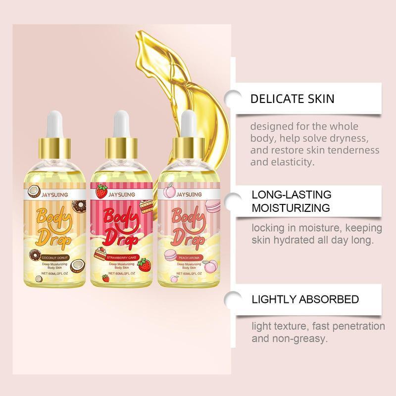 Moisturizing Body Massage Oil, 3 Counts set Nourishing Firming Body Daily Skin Care Products, Body Care Product for Men and Women, Christmas Gift