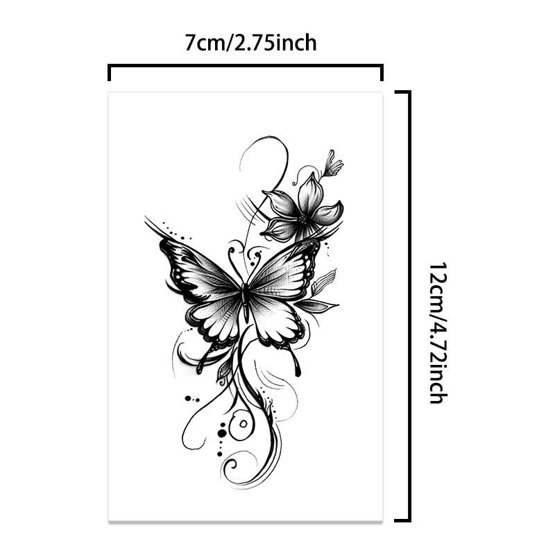 Butterfly Pattern Temporary Tattoo Sticker, 6 Counts set Realistic Fake Tattoo Sticker, Body Art Sticker for Women & Girls