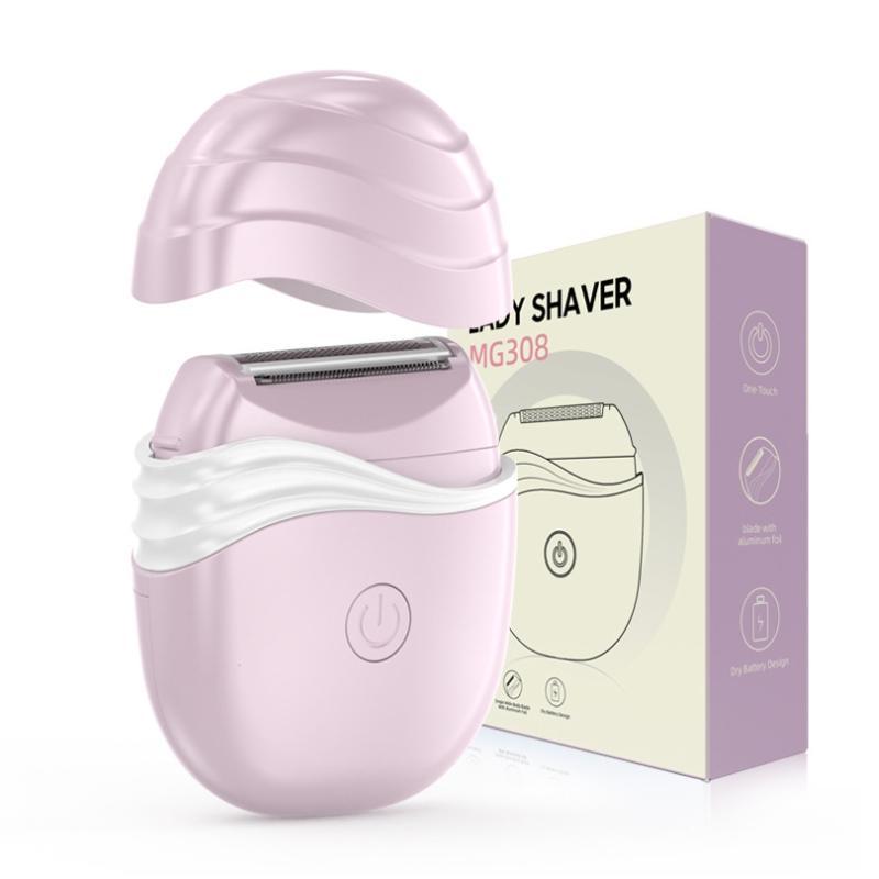 Electric Hair Shaver for Women, 1 Box Compact Cordless Wet & Dry Razor for Smooth Body Hair, Dual Trimmers Travel-friendly Hair Removal Tool