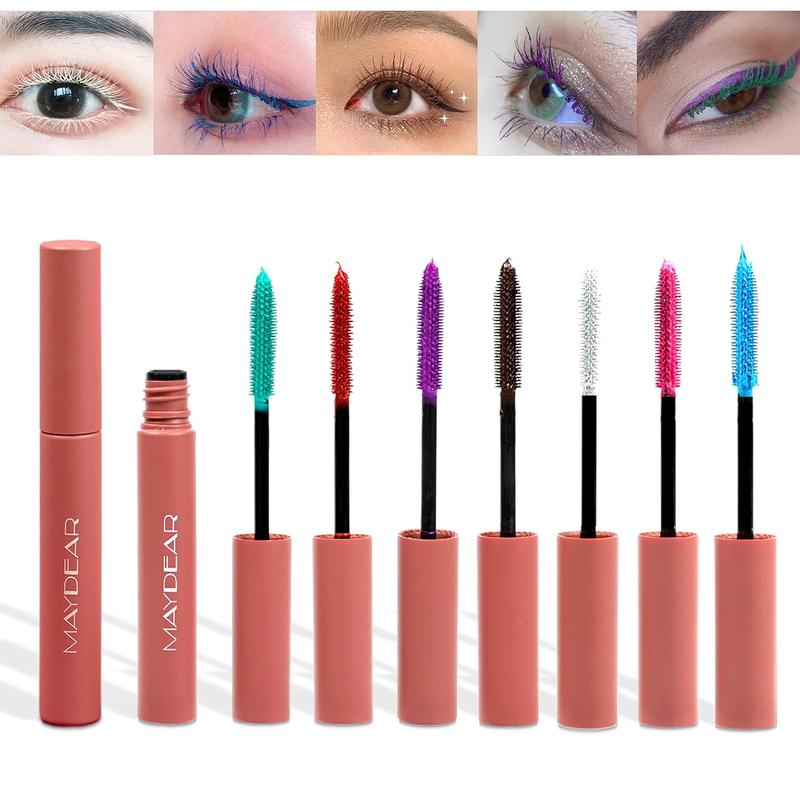 Maydear Waterproof Color Mascara Set, Longlasting, Smudge-Proof, Voluminous and Charming Mascara, Professional Color Mascara Set of 7 Colors - 0.25 oz Cosmetic Gift