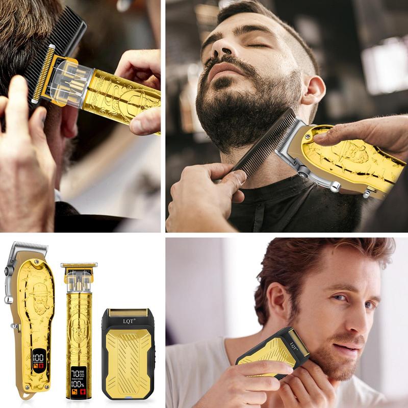 Professional Barber Clippers Set, 1 Box Rechargeable Hair Trimmer Set & Accessories, Hair Clipper Set for Men, Barber, Stylist, Barbershop, Salon, Barber Kit