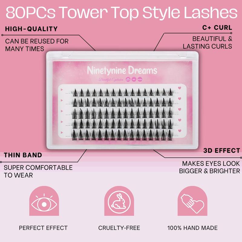 Ninetynine Dreams 80PCs Tower Top Style Lashes