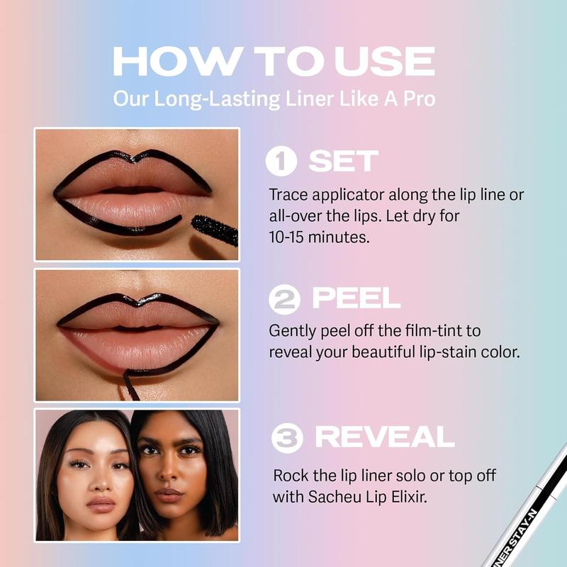 Sacheu Lip Liner Stay-N - Peel Off Lip Liner Tattoo, Peel Off Lip Stain, Long Lasting Lip Stain Peel Off, Infused with Hyaluronic Acid & Vitamin E, For All Skin Types, p-INKED (black friday sale of 51%)