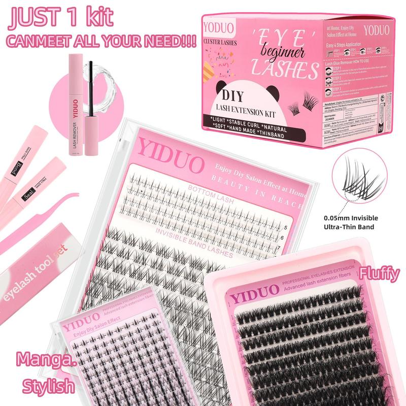 Professional Makeup Tool Set,1 Set Natural Fluffy False Eyelashes & Powder Puffs & Accessories, Facial Makeup Supplies for Women & Girls