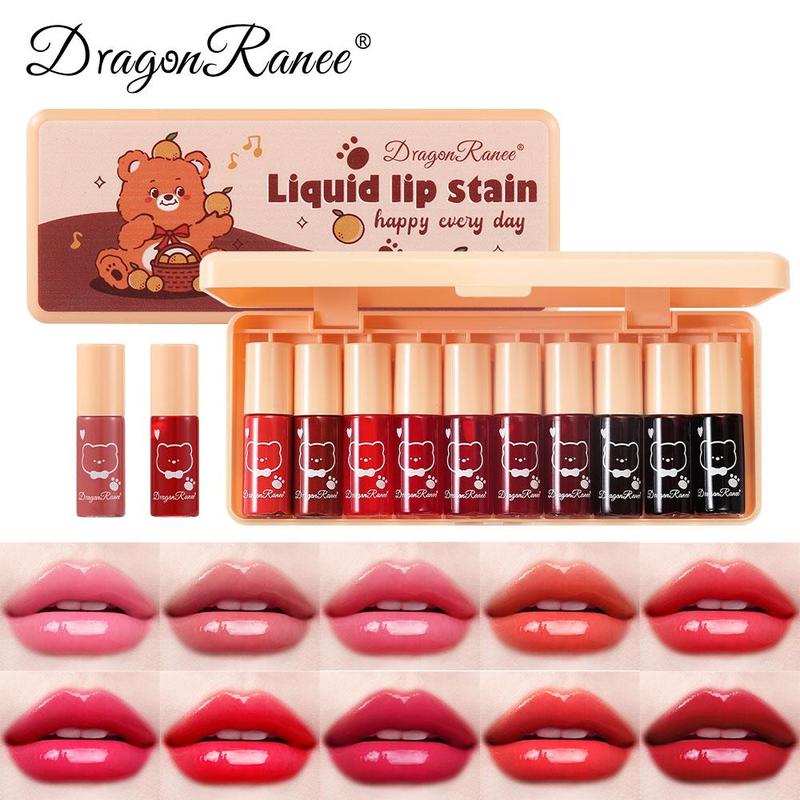 Mirror Liquid Lip Stain, 10pcs set Moisturizing Glossy Lip Glaze Stick, Lip Gloss, Easy Coloring Lip Stick, Plumping Lip Oil for Girls & Women, Makeup Products