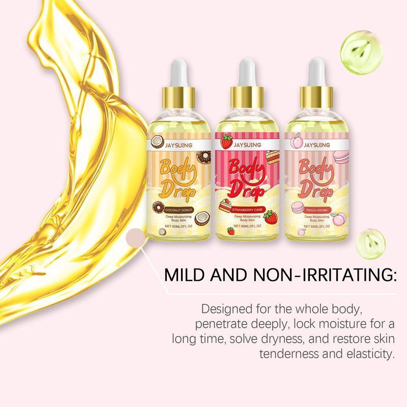 Moisturizing Body Massage Oil, 3 Counts set Nourishing Firming Body Daily Skin Care Products, Body Care Product for Men and Women, Christmas Gift