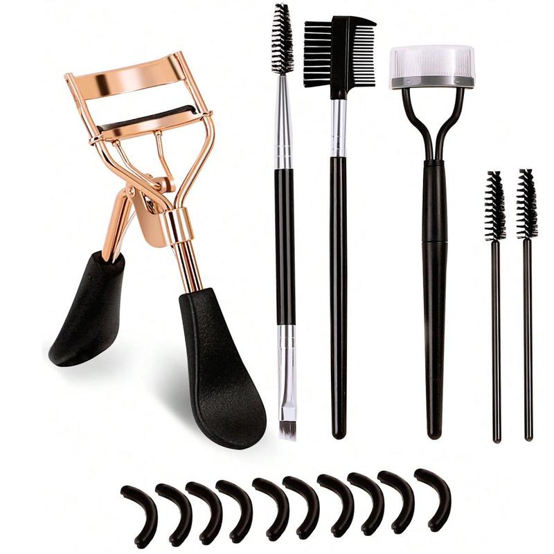 Eyelash & Eyebrow Makeup Tool Kit, 16pcs set Eyelash Curler & Eyebrow Brush & Eyelash Comb & Silicone Pad, Professional Makeup Tools for Women, Makeup Set, Makeup Products, Christmas Gift