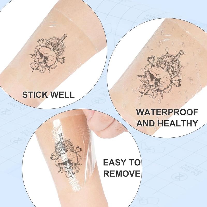 Tattoo Aftercare Bandage Waterproof 6 in x 6 Yard Transparent Film Second Skin Healing Protective Clear Sterile Adhesive 6 Rolls Cover Up Tape with Scissors