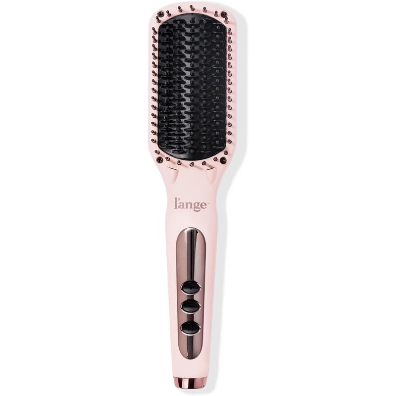 L'ANGE HAIR Le Vite Straightening Brush | Heated Straightener Flat Iron for Smooth, Anti Frizz Hair | Dual-Voltage Electric Brush Straightener | Hot Brush for Styling