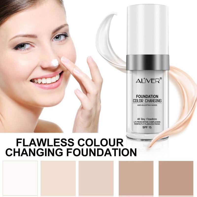 ALIVER Flawless Colour Changing Foundation Concealer Cover Cream Sets Makeup Cosmetic