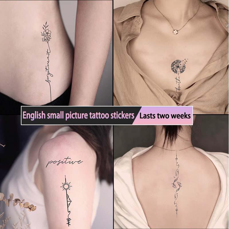 Flower & Letter Pattern Temporary Tattoo Sticker, 8 Counts set Waterproof Fake Tattoo Sticker, Body Art Fake Tattoos, Party Decoration, Hand Tattoos Men, Tattoos for Women