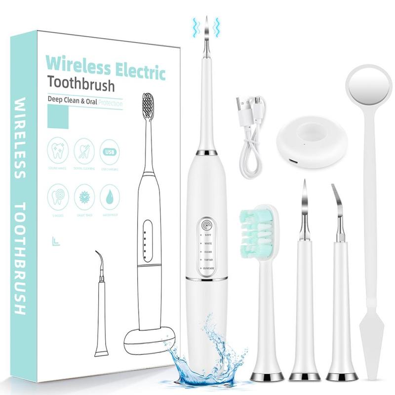 Electric Dental Care Set, 1 Set Rechargeable Waterproof Electric Dental Cleaner & Accessories, Oral Care Product for Home & Travel