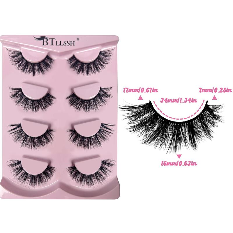 Christmas Long Fluffy False Eyelashes, Wispy Look Faux Cluster Lashes, Natural Curling Mini Makeup Strip Lash Extensions, Falsies Eyelashes, Full Volume Eyelash for Lashes Extensions, Spider Lashes, Russian Lash Artist Lashes, Fall, Eyelash Extensions Kit