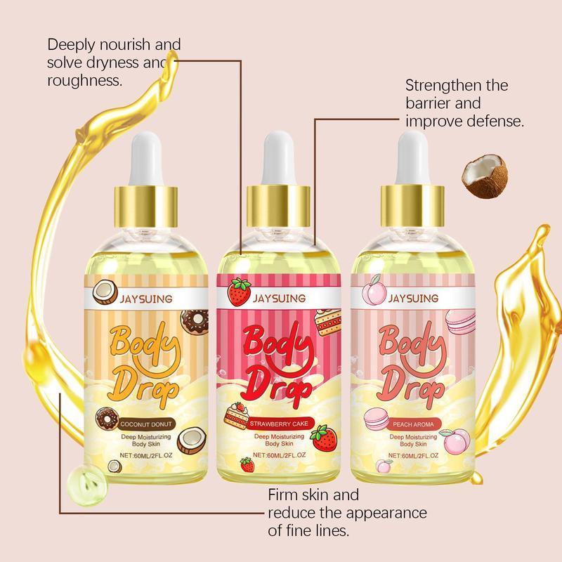 Moisturizing Body Massage Oil, 3 Counts set Nourishing Firming Body Daily Skin Care Products, Body Care Product for Men and Women, Christmas Gift