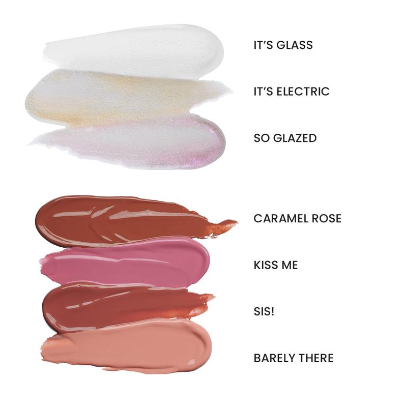 Juvia's Place Lip Reflect Glass Gloss - Clear, Plump, Long Lasting, Non-Sticky, Luscious, High Shine, Glides on Richly, Glossy and Smooth