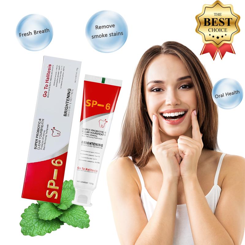 SP-6 Toothpaste Remove smoke stains, Oral Health Management,Fresh Breath,Probiotic Toothpaste for Oral Health Management, with Sodium Saccharin and Lactobacillus,Hydroxyapatite, Whitening Toothpaste Fresh Breath whitening  toothpaste