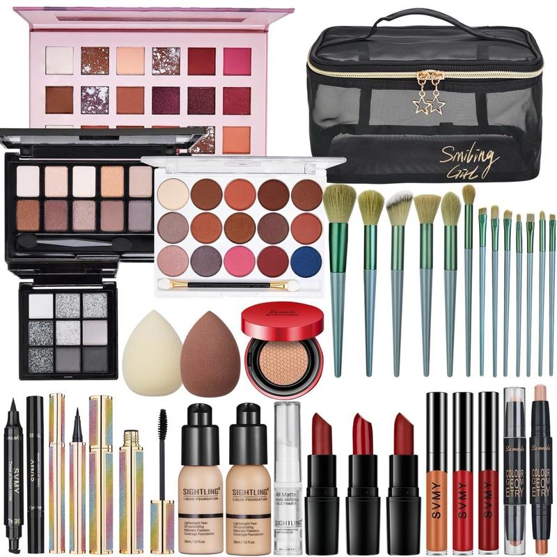 Complete Your Look with Cosmetic Bundle: Eyeshadow, Lipgloss, and Eyeliner - Makeup Set Moisture Set Moisture