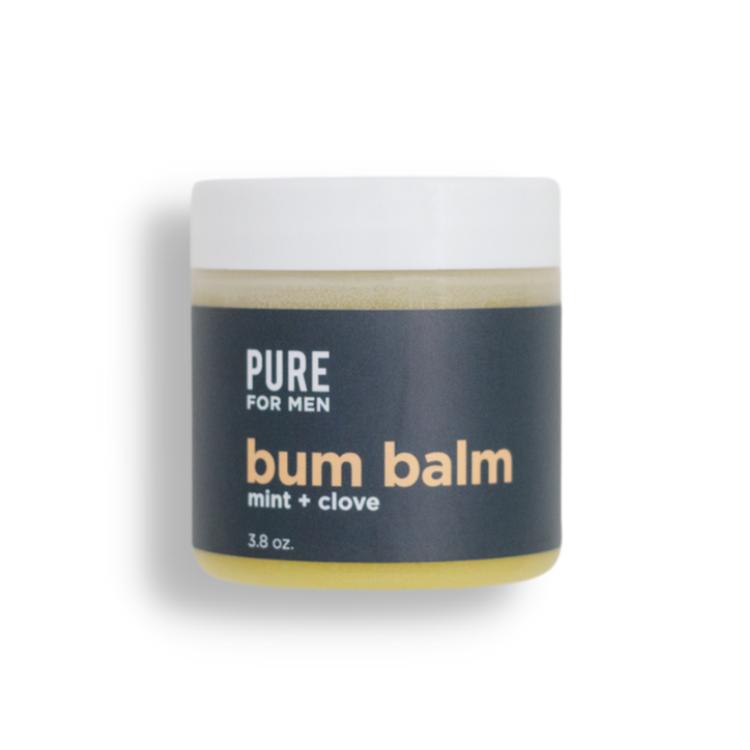 Bum Balm | Pure for Men | Raw Lotion for Men | All Purpose Skin Hydration and Deodorizing Balm | Raw Shea Butter, Mint and Clove