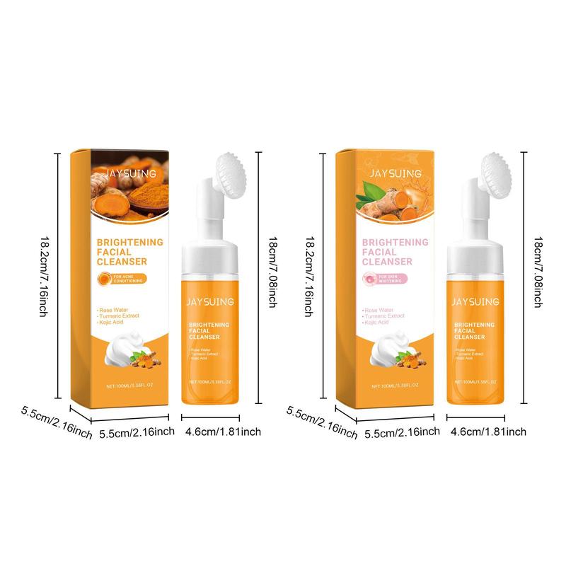 Turmeric Brightening Facial Cleanser, 1 Box Gentle Deep Cleansing Facial Mousse, Moisturizing Facial Cleanser, Facial Skin Care Product for Women & Men