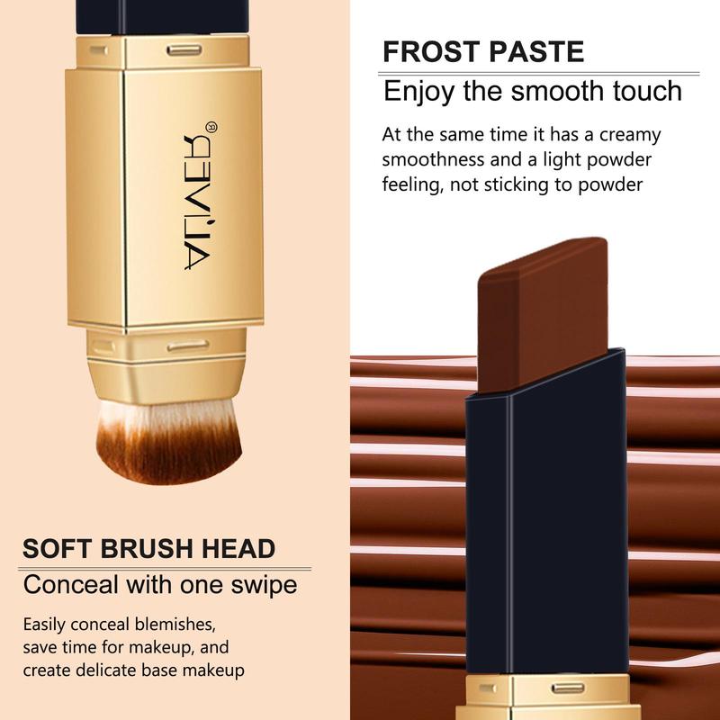 New Arrival: Aliver 2-in-1 Color Changing Concealer & Foundation Stick with Brushes – Long-Lasting Full Coverage Makeup, 3 Shades