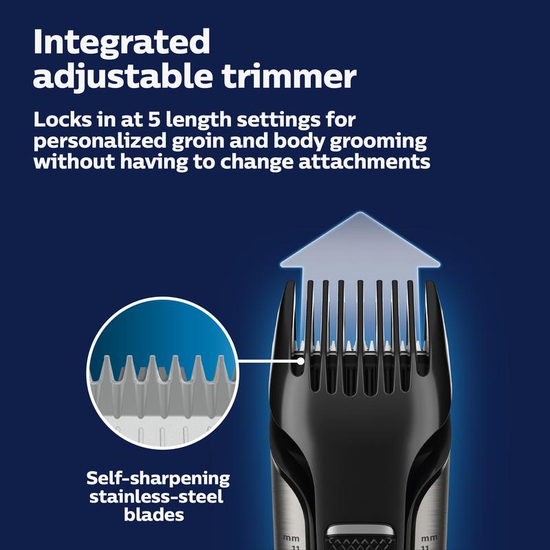 Philips Norelco Bodygroom Series 7000 Body & Manscaping Trimmer & Shaver - Showerproof,  BG7030 49 Adjustable Comfort Adjustable Comfort