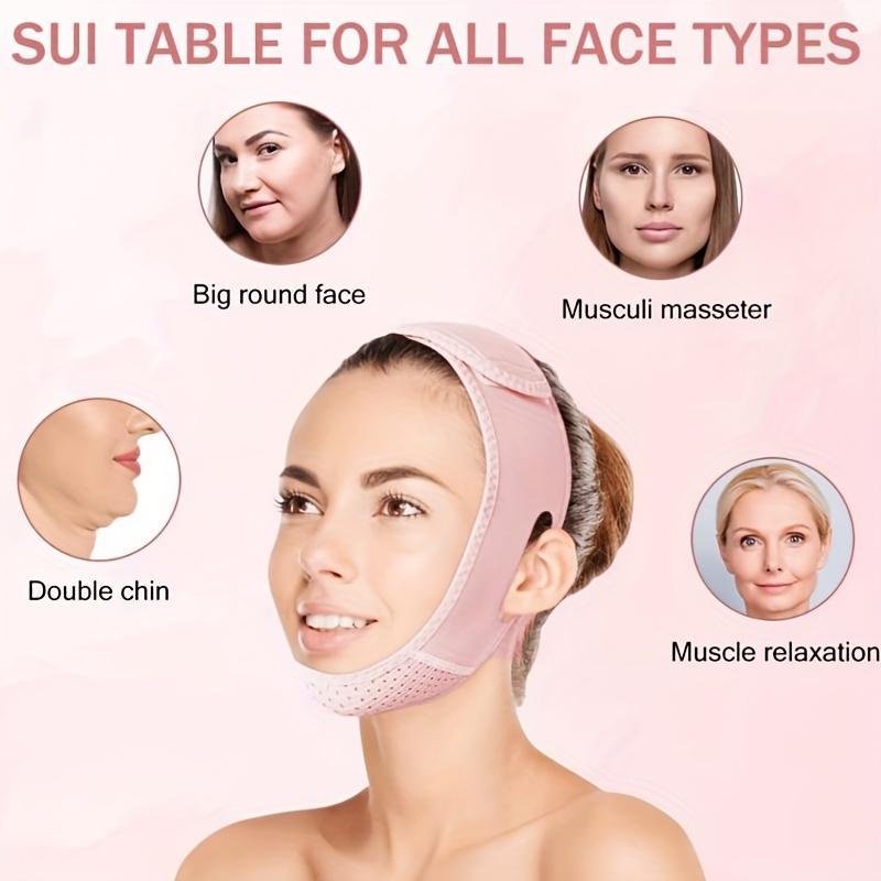 Reusable V-lift Face Band, Breathable Chin & Contour Cooling Band for Skin Tightening & Smoothing, Face Slimming & Firming Sleep Band, Christmas Gift