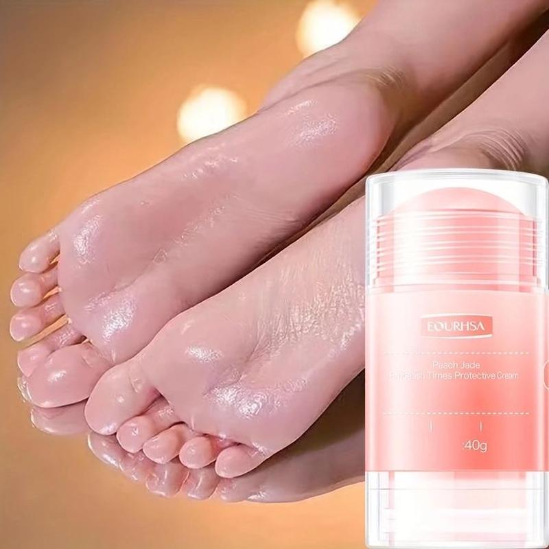 Summer 40g Peach Flavor Foot & Hand Cream Stick, 1 Count Deep Moisturizing Exfoliating Hand Cream, Hand Lotion for Dry Cracked Hands, Body Lotion for Women and Men, Skin Care Products, Christmas Gift