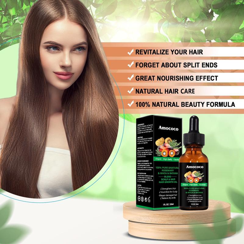 Batana Oil 30ml Hair Care Essential Oil, Plant Extract, Repair Damaged and Anti-Hair Loss Treatment Essence, Moisturizing and Maintenance, Preventing Loss of Strong Hair, Solid Hair, Thick Hair Care Essential Oil