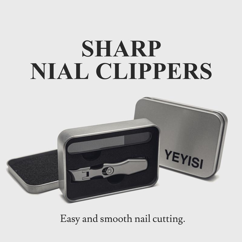 Extra wide jaw nail clippers and nail file set, extra sharp for hard nails, perfect for nail care for men and women.