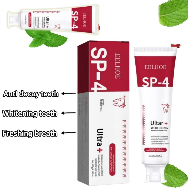 EELHOE SP-4 Probiotics Whitening Xylitol Toothpaste Glitter Effective Oral Health Management,Whitening Teeth,Mint Flavor FreshBreath,Preventing cavities,Refreshing Breathe, Removing Stains for Adults & Children