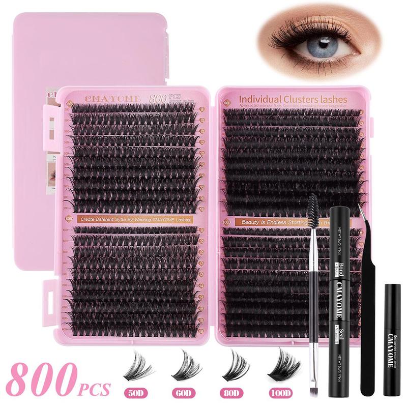 Mixed Length Individual False Eyelashes Kit, 1 Box Natural Look Eyelash Extensions, Self Grafting Curl Eyelashes, Eye Makeup Enhancement False Eyelashes