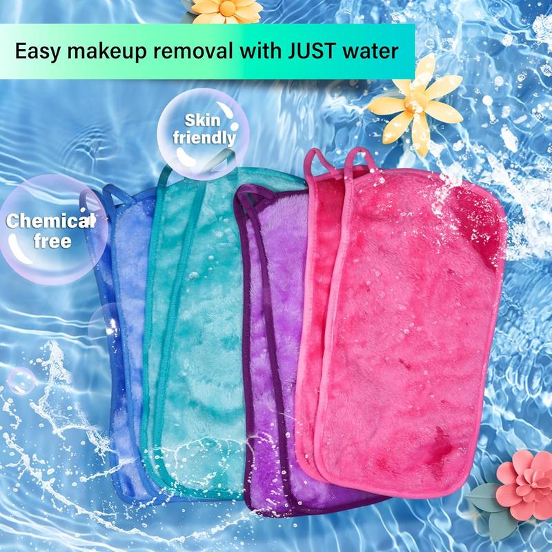 Makeup Remover Cloths, 8 Packs Makeup Remover Towels Reusable Face Wash Cloth, Soft Makeup Remover Microfiber Face Cloth for Women