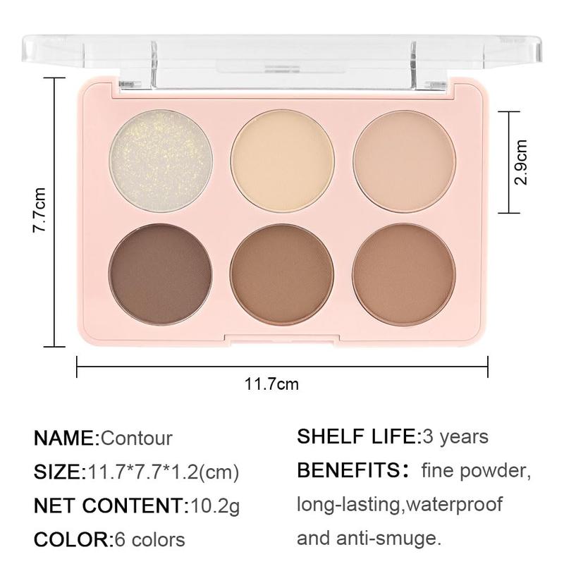 6 Colors Face Contour and Highlight Palette Face Contouring Makeup Kit for Beginners Cream Contour Palette for Mature Skin Cream Foundation Concealer Bronzer Powder Highlighter Makeup Palette