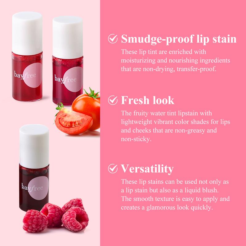 bayfree Waterproof Smudge-Proof Lip Stain Set Moisturizing Lip Tint Matte Finish Lip Makeup