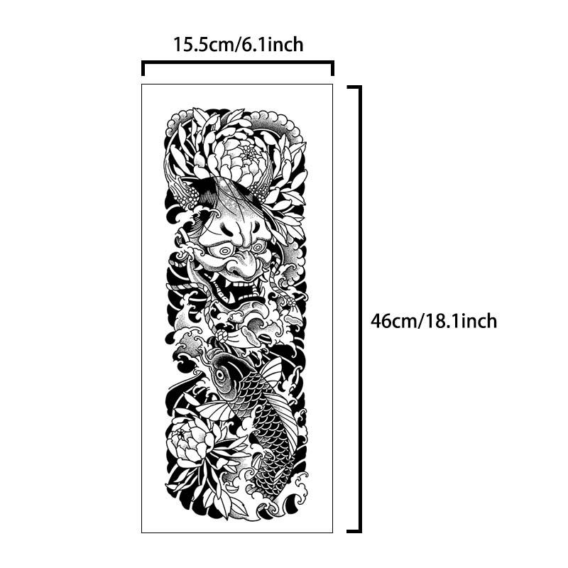 Long Lasting Temporary Tattoo Sticker, Dragon & Flower Pattern Tattoo Sticker For Men & Women