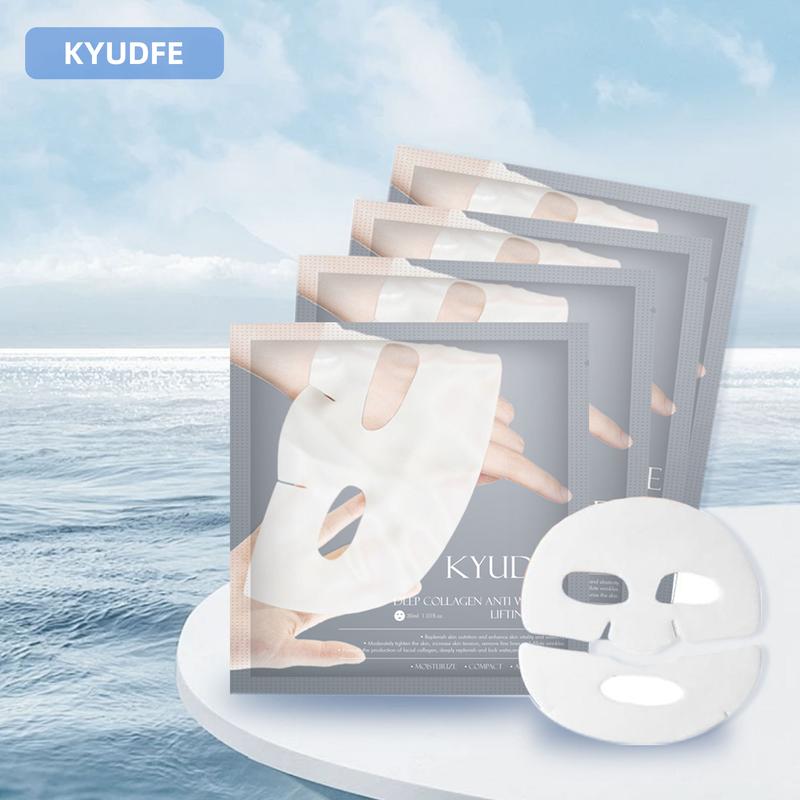 KYUDFE - Collagen Mask (4 Sheets) Overnight Deep Collagen Boosting Mask Collagen Boosting Mask