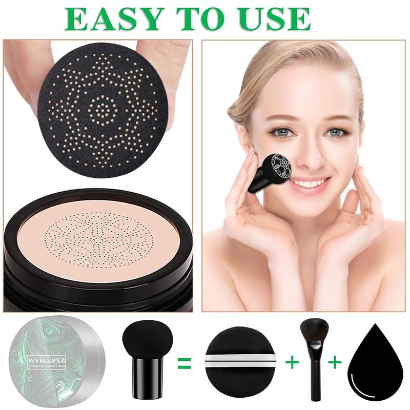 Air Cushion CC Cream BB Cream Air Cushion Foundation Moisturizing Full Coverage Foundation Concealer Long-Lasting Liquid Foundation Setting Primer (Natural Color)