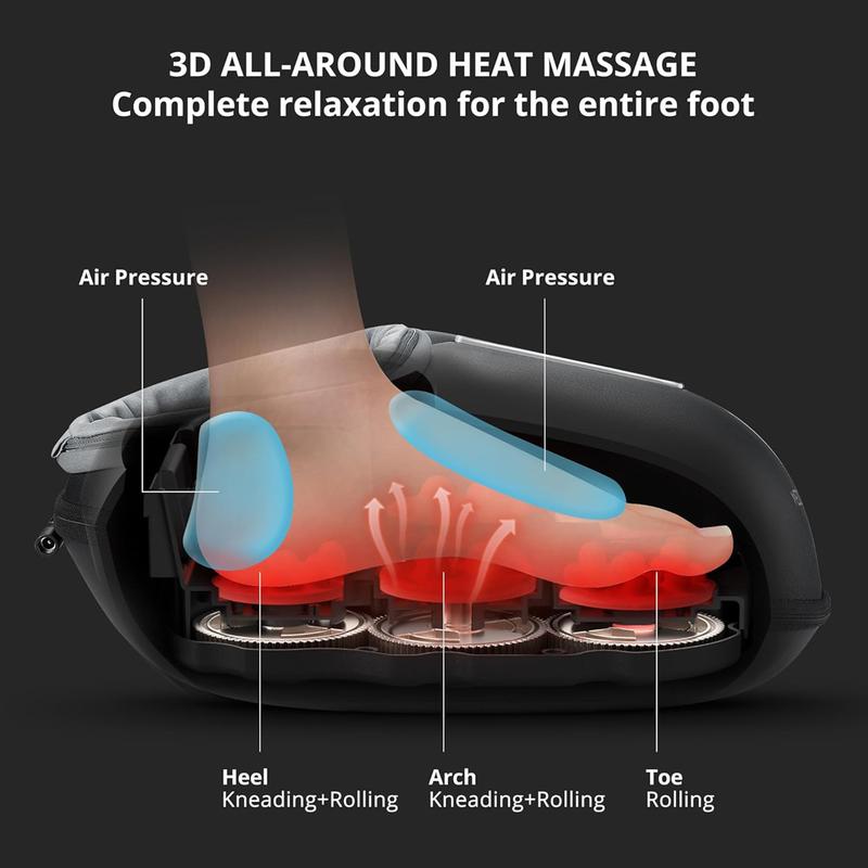 Medcursor Foot Massager Machine with Heat, Gifts for Women, Men, Delivers Relief for Tired Muscles & Plantar, Deep Kneading Therapy, Multi-Level Settings for Home, Office Use