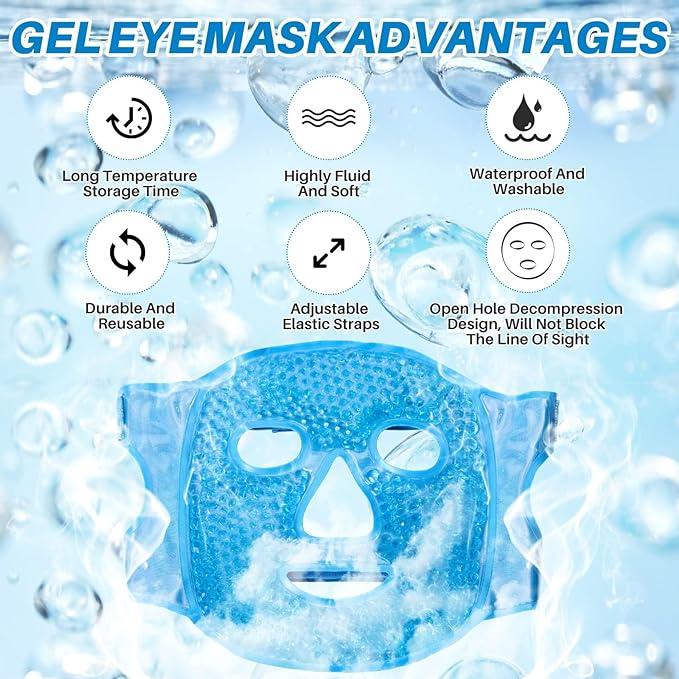 Ice Pack Cold Face Eye Masks Reduce Face Puff, Dark Circles, Reusable Cold Hot Gel Face Eye Mask, Suitable for Women Facial SPA, Ice Face Mask for Sleeping, Headaches